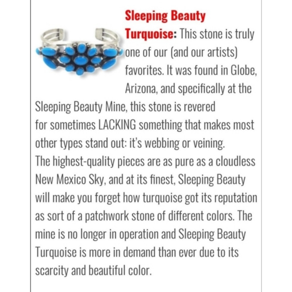 NWT American Natural Arizona Sleeping Beauty Turquoise & Whi Diamond Ring Size 7 - Picture 13 of 13